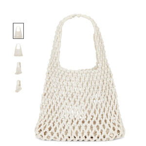 NEW 8 Other Reasons Woven Bag White Knit Net Mini Beach Bag